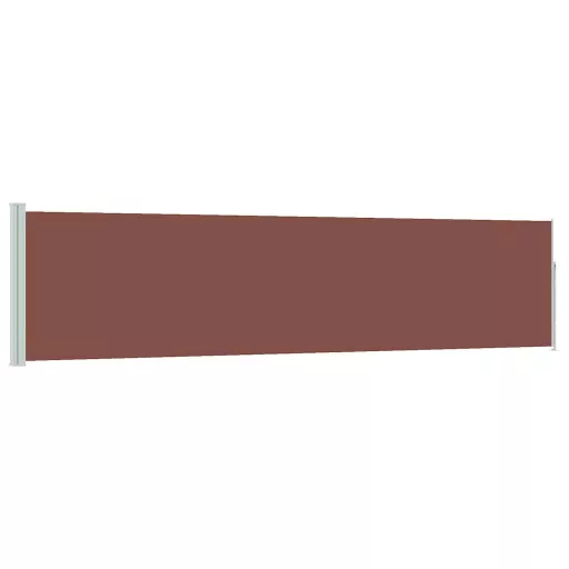 Barna behúzható oldalsó teraszi napellenző 120 x 500 cm