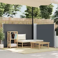  Antracitszürke behúzható oldalsó napellenző 100 x 600 cm