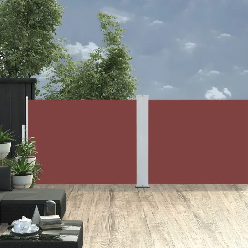 Barna behúzható oldalsó napellenző 100 x 1000 cm