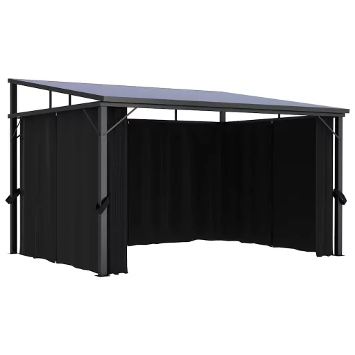 Antracitszürke függönyös pavilon 405 x 294 x 244 cm