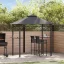 Antracitszürke acél grillpavilon 240 x 150 x 255 cm