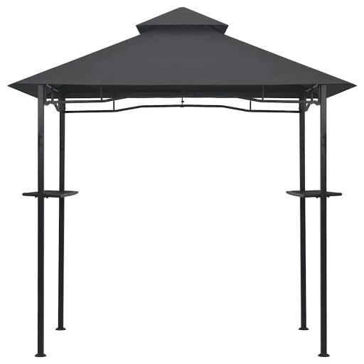 Antracitszürke acél grillpavilon 240 x 150 x 255 cm