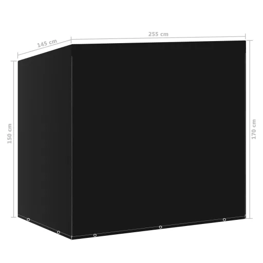 Hintapadtakaró ponyva 10 fűzőlyukkal/2 cipzárral 255x145x170 cm