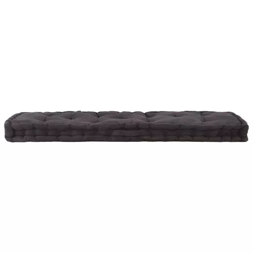 Fekete pamut raklappadló-párna 120 x 40 x 7 cm