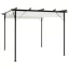 Fehér-krémszínű acélpergola behúzható tetővel 3 x 3 m