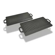 2 db megfordítható öntöttvas grilltálca 38 x 23 cm