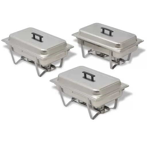 3 részes rozsdamentes acél chafing készlet