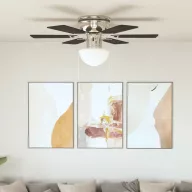 Díszes mennyezeti ventilátor lámpával 82 cm sötétbarna