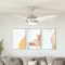 Díszes mennyezeti ventilátor lámpával 128 cm fehér