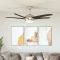 Díszes mennyezeti ventilátor lámpával 128 cm barna