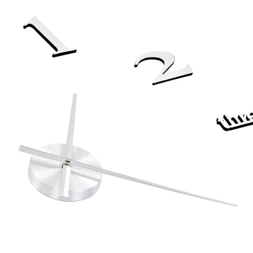 Modern küllemű ezüstszínű 3D falióra, 100 cm XXL méret