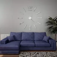   Modern küllemű ezüstszínű 3D falióra, 100 cm XXL méret