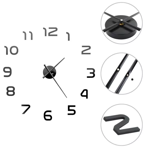 Modern fekete 3D falióra 100 cm XXL