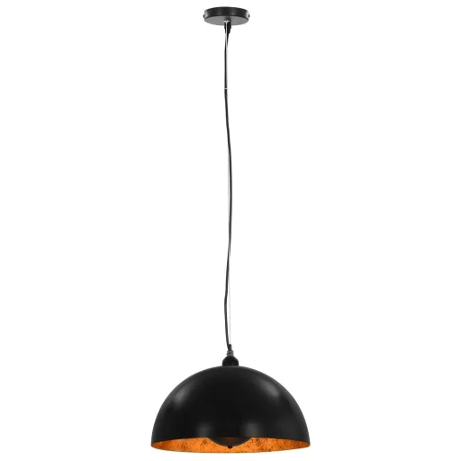 2 darab fekete-arany félgömb alakú mennyezeti lámpa 40 cm E27