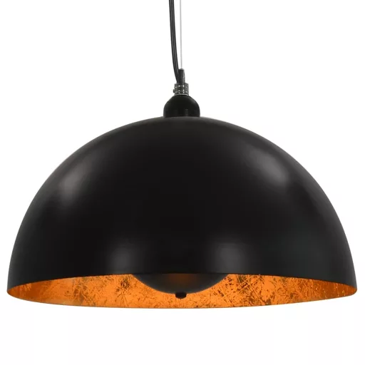 2 darab fekete-arany félgömb alakú mennyezeti lámpa 40 cm E27