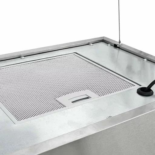 Rozsdamentes acél LCD érintőképernyős sziget páraelszívó 55 cm
