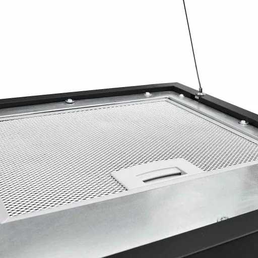 Porszórt acél LCD érintőképernyős sziget páraelszívó 37 cm