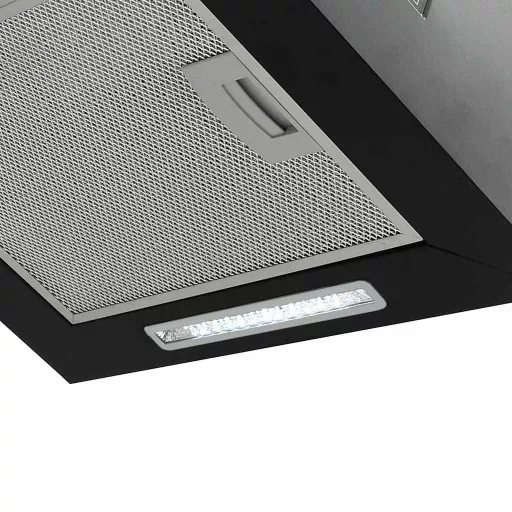 Porszórt acél LCD érintőképernyős sziget páraelszívó 55 cm