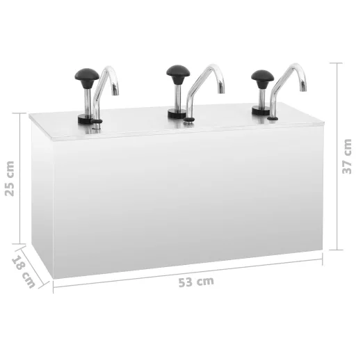 Rozsdamentes szószadagoló 3 x 3,5 L