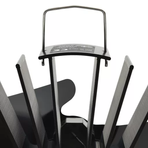 Fekete hővel meghajtott kétlapátos kandalló ventilátor
