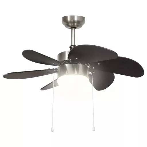 Sötétbarna mennyezeti ventilátor lámpával 76 cm