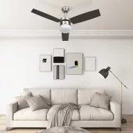   Sötétbarna mennyezeti ventilátor lámpával/távirányítóval 108 cm