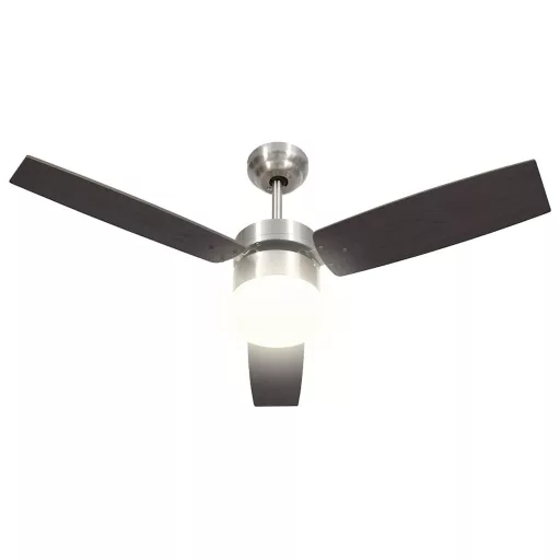 Sötétbarna mennyezeti ventilátor lámpával/távirányítóval 108 cm