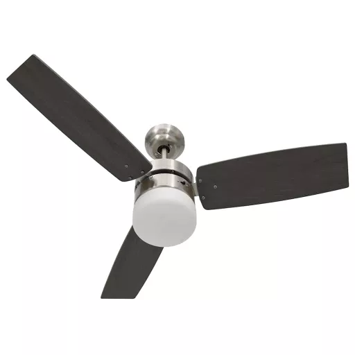 Sötétbarna mennyezeti ventilátor lámpával/távirányítóval 108 cm