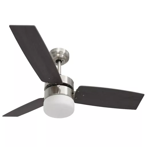 Sötétbarna mennyezeti ventilátor lámpával/távirányítóval 108 cm