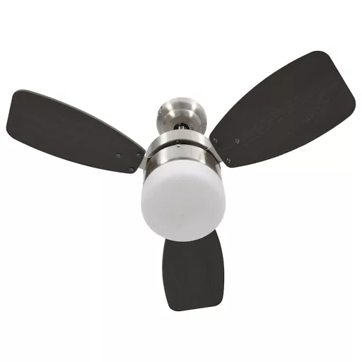 Sötétbarna mennyezeti ventilátor lámpával/távirányítóval 76 cm