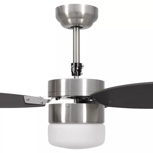 Sötétbarna mennyezeti ventilátor lámpával/távirányítóval 76 cm
