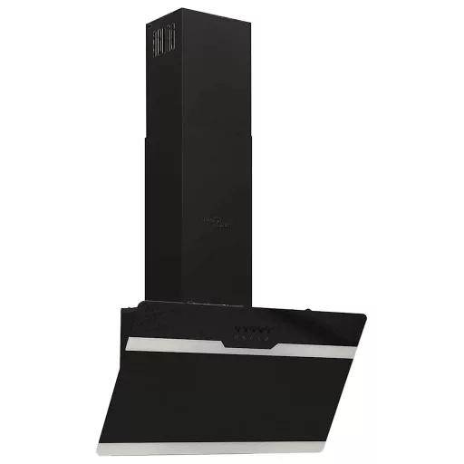 Fekete acél és edzett üveg fali páraelszívó 60 cm