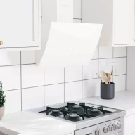 Fehér acél és edzett üveg fali páraelszívó 60 cm