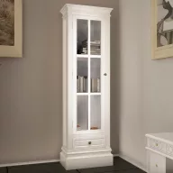 Elegáns fehér fa könyvespolc szekrény 3 polccal