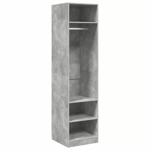 Betonszürke szerelt fa ruhásszekrény 50 x 50 x 200 cm