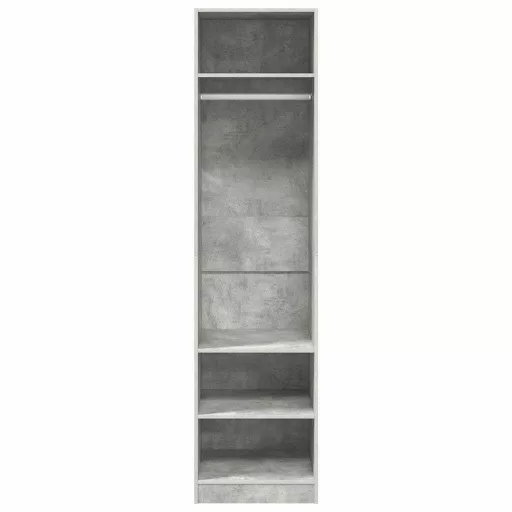 Betonszürke szerelt fa ruhásszekrény 50 x 50 x 200 cm