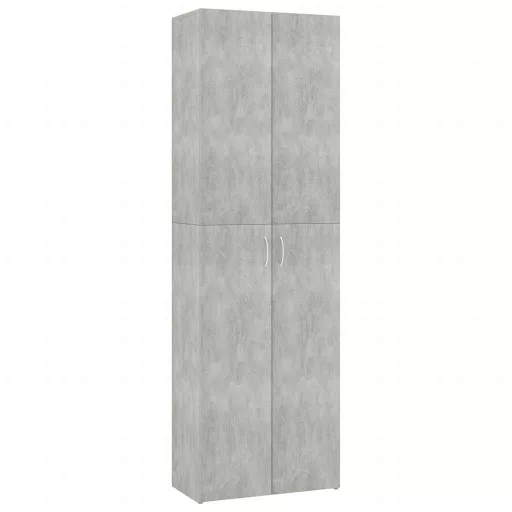 Betonszürke szerelt fa irodaszekrény 60 x 32 x 190 cm