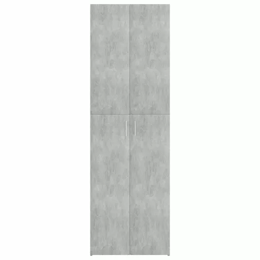 Betonszürke szerelt fa irodaszekrény 60 x 32 x 190 cm