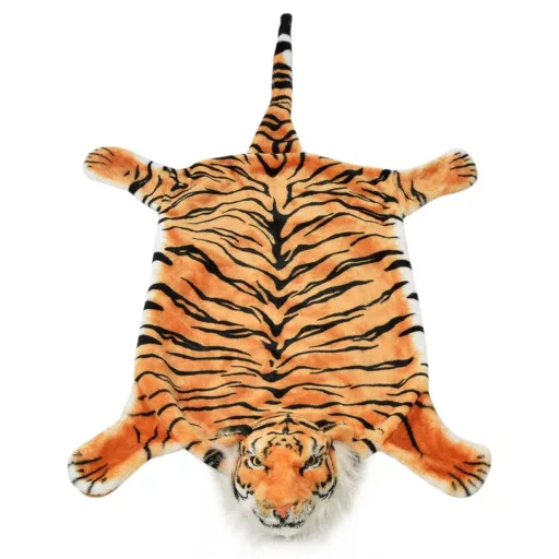 Barna plüss tigris szőnyeg 144 cm