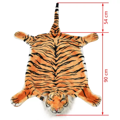 Barna plüss tigris szőnyeg 144 cm