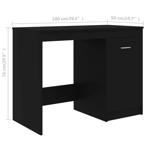 Fekete szerelt fa íróasztal 100 x 50 x 76 cm