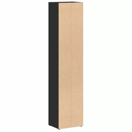 2 db fekete forgácslap CD-tartó szekrény 21 x 16 x 93,5 cm