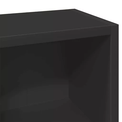2 db fekete forgácslap CD-tartó szekrény 21 x 16 x 93,5 cm