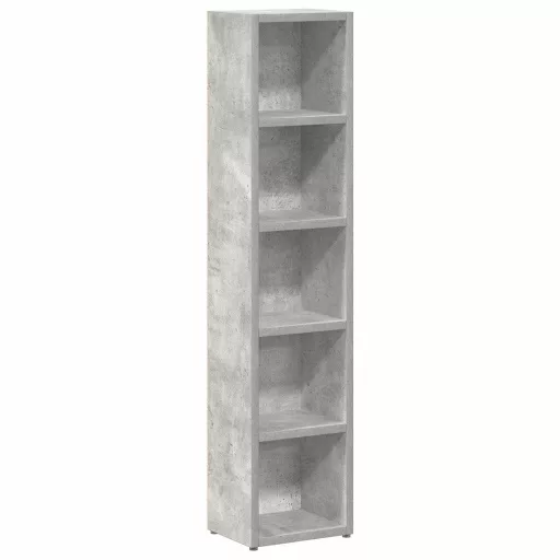 2 db betonszürke forgácslap CD-tartó szekrény 21 x 16 x 93,5 cm