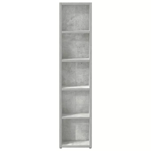 2 db betonszürke forgácslap CD-tartó szekrény 21 x 16 x 93,5 cm