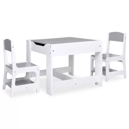 Fehér MDF gyerekasztal két székkel