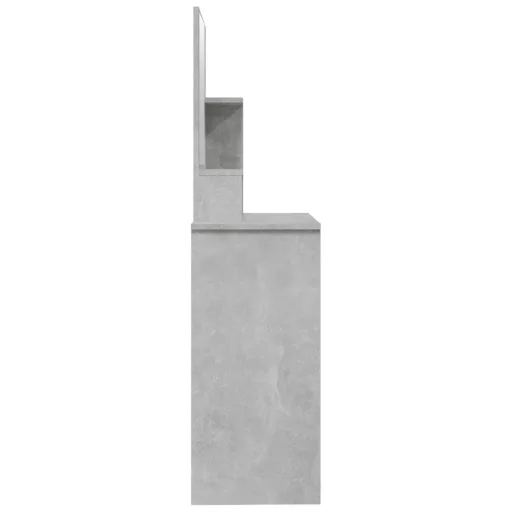 Betonszürke fésülködőasztal tükörrel 86,5 x 35 x 136 cm