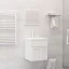 2 részes magasfényű fehér forgácslap fürdőszobai bútorszett