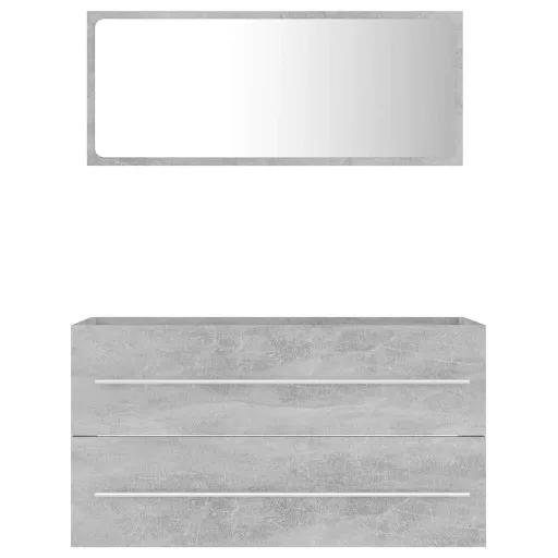 2 részes betonszürke forgácslap fürdőszobai bútorszett