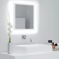 Fehér akril LED-es fürdőszobai tükör 40 x 8,5 x 37 cm